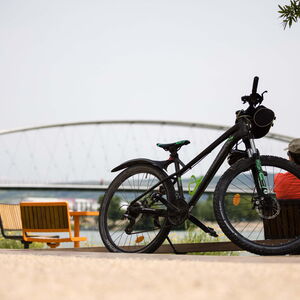 Fahrrad vor Dreiländerbrücke ©Michel Kurst/TEB